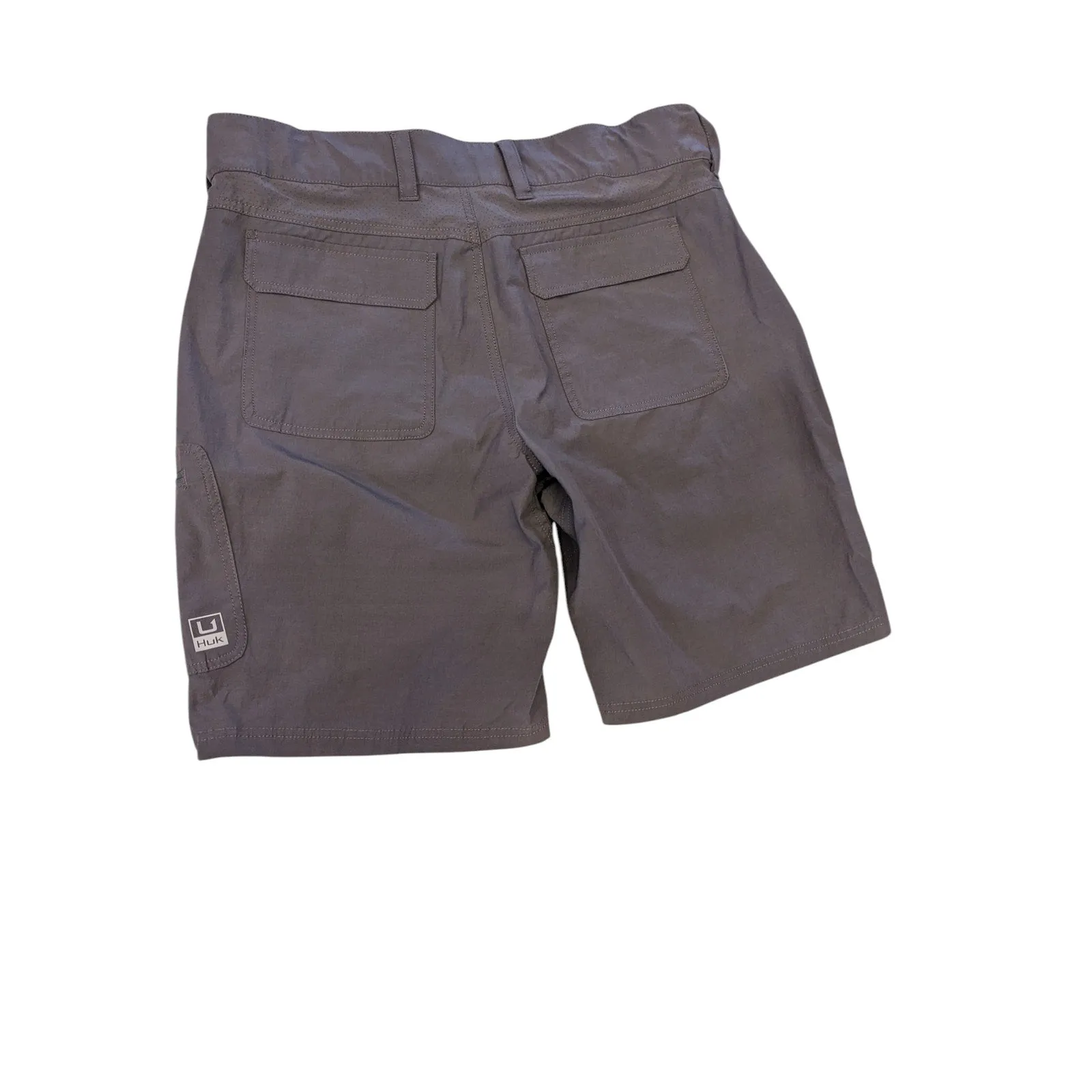 Huk Fishing Shorts Men XL Gray Quick Dry Lightweight Performance Outdoor Pockets